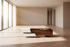 Dark Walnut Coffee Table Extendable with Storage