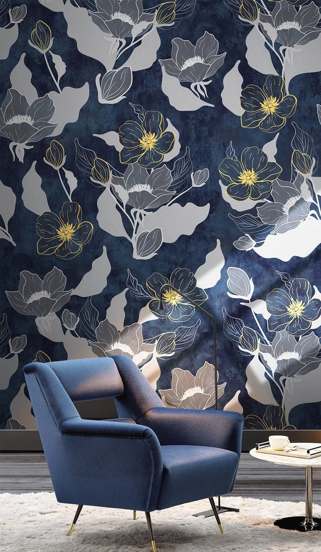Deep Floral Bliss Wallpaper Mural