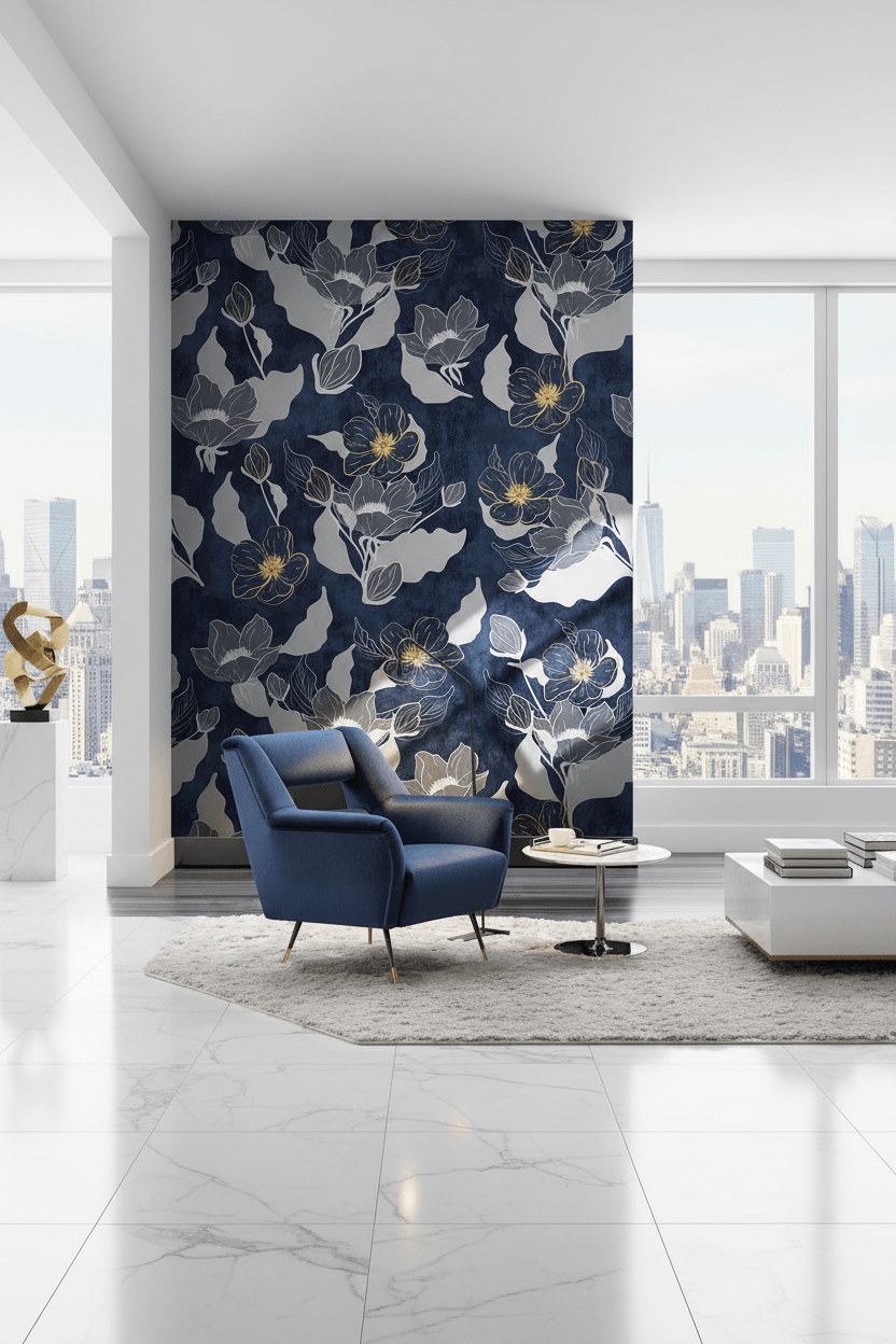 Deep Floral Bliss Wallpaper Mural