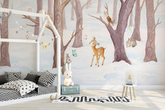 Deer in Winter Wonderland Wallpaper
