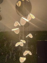 Deluxe Acrylic Blade Staircase Chandelier – Aluminium & Acrylic LED, 3 to 25 Lights, Tri-Colour Option