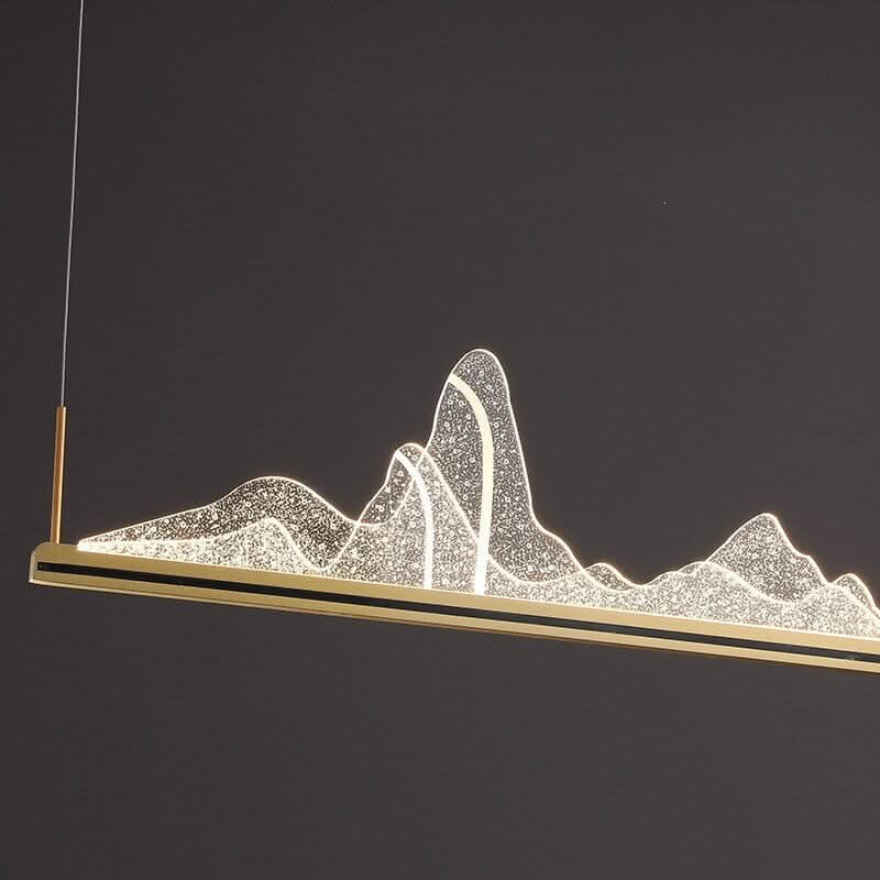 Designer Acrylic Hill LED Chandelier for Kitchen Island – Straight & Oval, Dimmable