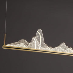 Designer Acrylic Hill LED Chandelier for Kitchen Island – Straight & Oval, Dimmable