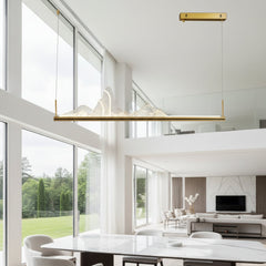 Designer Acrylic Hill LED Chandelier for Kitchen Island – Straight & Oval, Dimmable