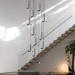 Designer Arc Luxury Staircase Chandelier – Gold or Black, 2 to 22 Lights, LED Pendant