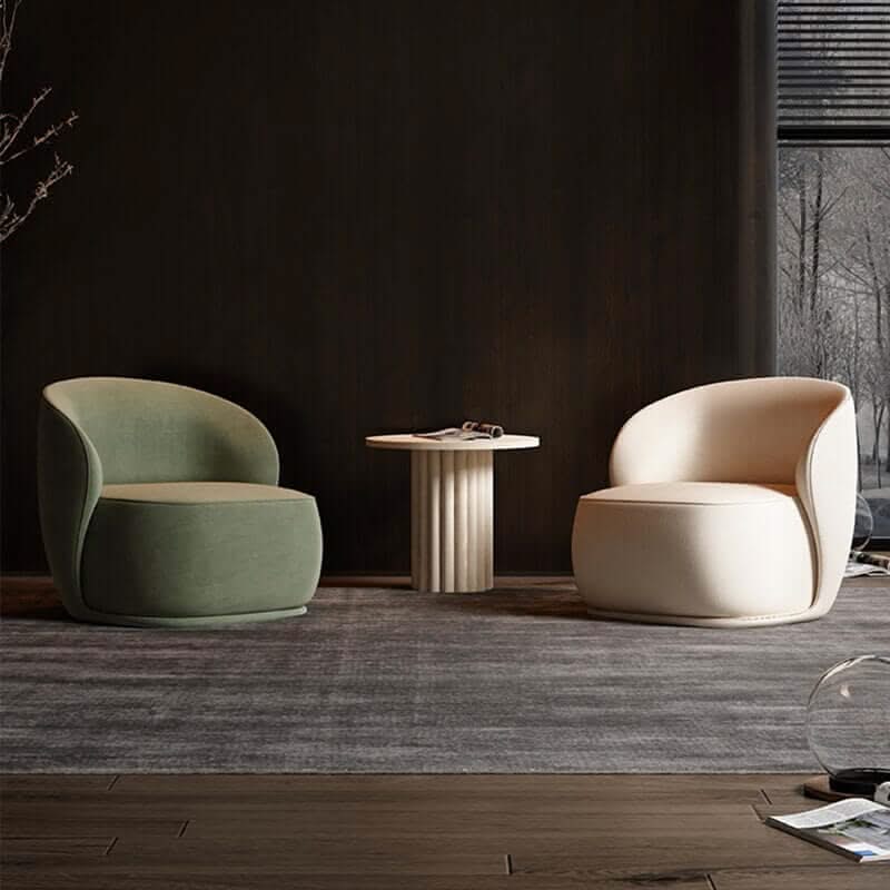 Designer Armchair – Ergonomic Lounge Chair in Orange, Cream & Green