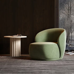 Designer Armchair – Ergonomic Lounge Chair in Orange, Cream & Green