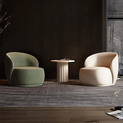 Designer Armchair – Ergonomic Lounge Chair in Orange, Cream & Green