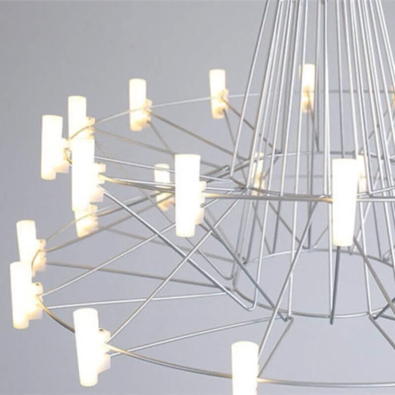 Designer Coppelia LED Chandelier – Cascading Light in 4 Finishes & 2 Sizes