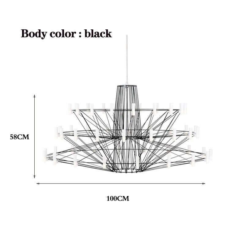 Designer Coppelia LED Chandelier – Cascading Light in 4 Finishes & 2 Sizes