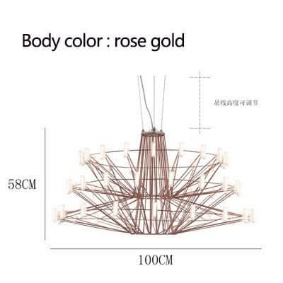 Designer Coppelia LED Chandelier – Cascading Light in 4 Finishes & 2 Sizes