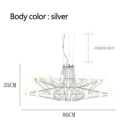 Designer Coppelia LED Chandelier – Cascading Light in 4 Finishes & 2 Sizes