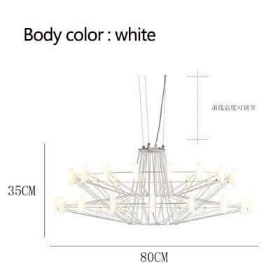 Designer Coppelia LED Chandelier – Cascading Light in 4 Finishes & 2 Sizes