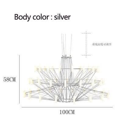 Designer Coppelia LED Chandelier – Cascading Light in 4 Finishes & 2 Sizes
