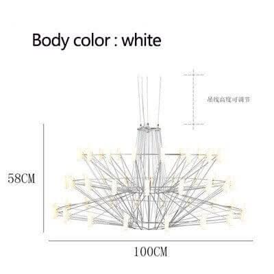Designer Coppelia LED Chandelier – Cascading Light in 4 Finishes & 2 Sizes