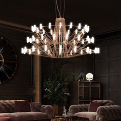 Designer Coppelia LED Chandelier – Cascading Light in 4 Finishes & 2 Sizes