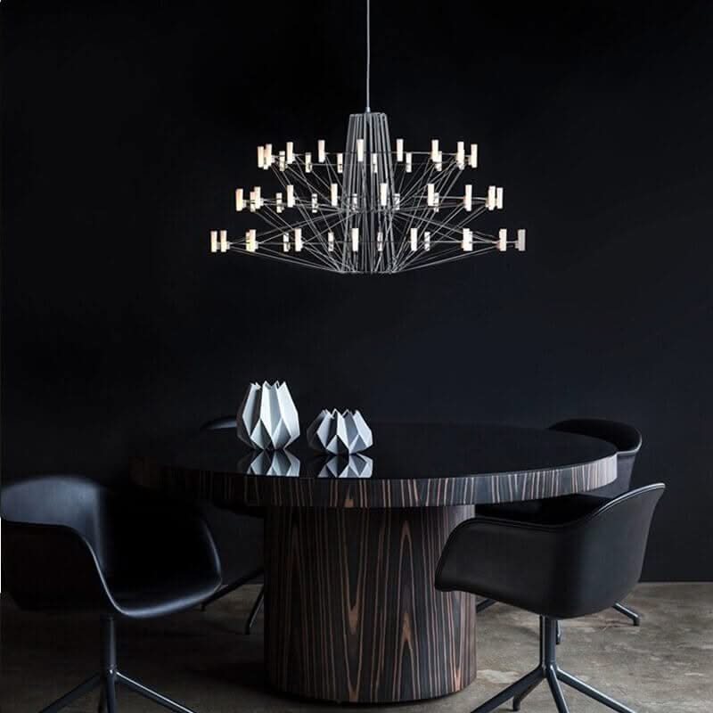 Designer Coppelia LED Chandelier – Cascading Light in 4 Finishes & 2 Sizes