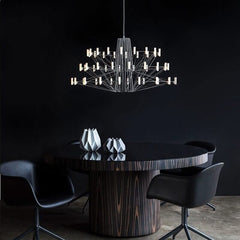 Designer Coppelia LED Chandelier – Cascading Light in 4 Finishes & 2 Sizes