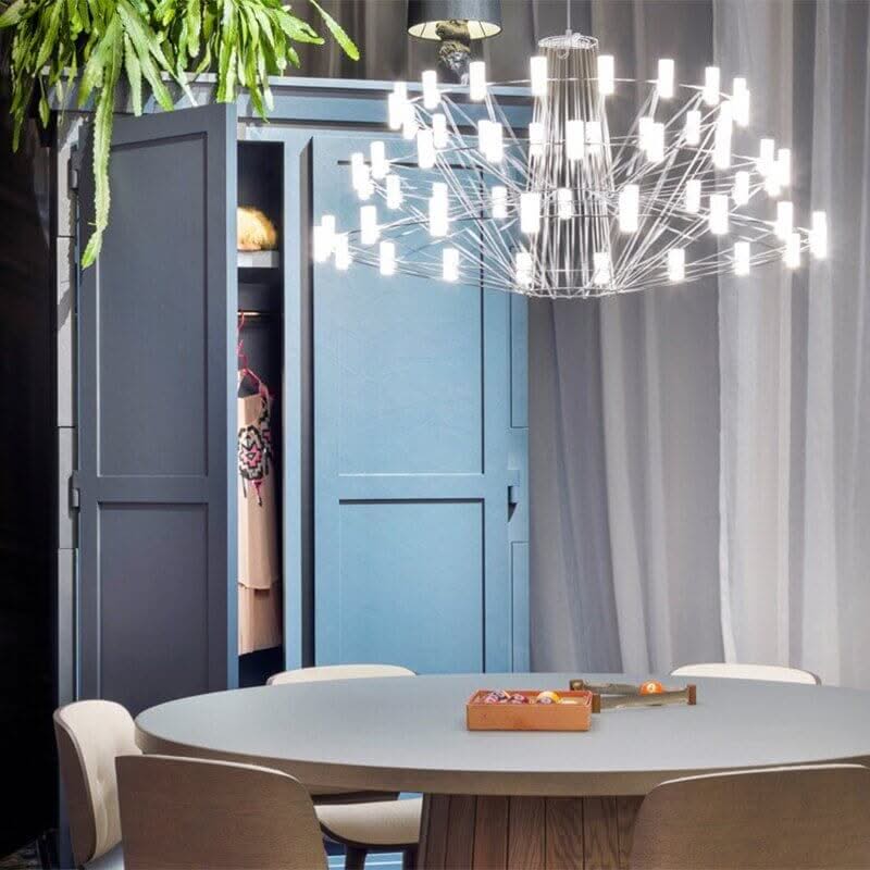 Designer Coppelia LED Chandelier – Cascading Light in 4 Finishes & 2 Sizes