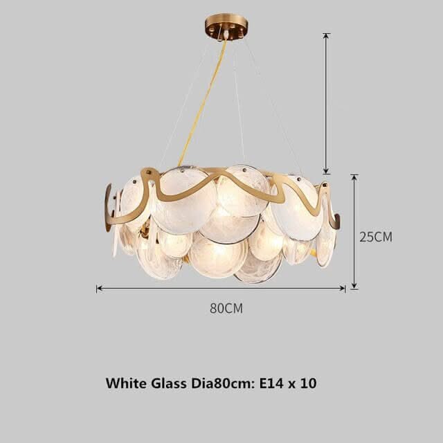 Designer Clear Glass Chandelier for Kitchen Island – Round & Linear, Grey & White