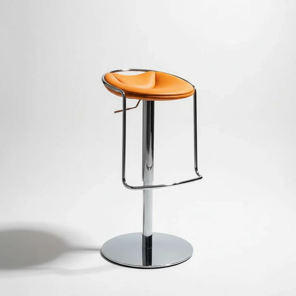 Designer Leather Counter Stool – Adjustable Swivel Bar Chair