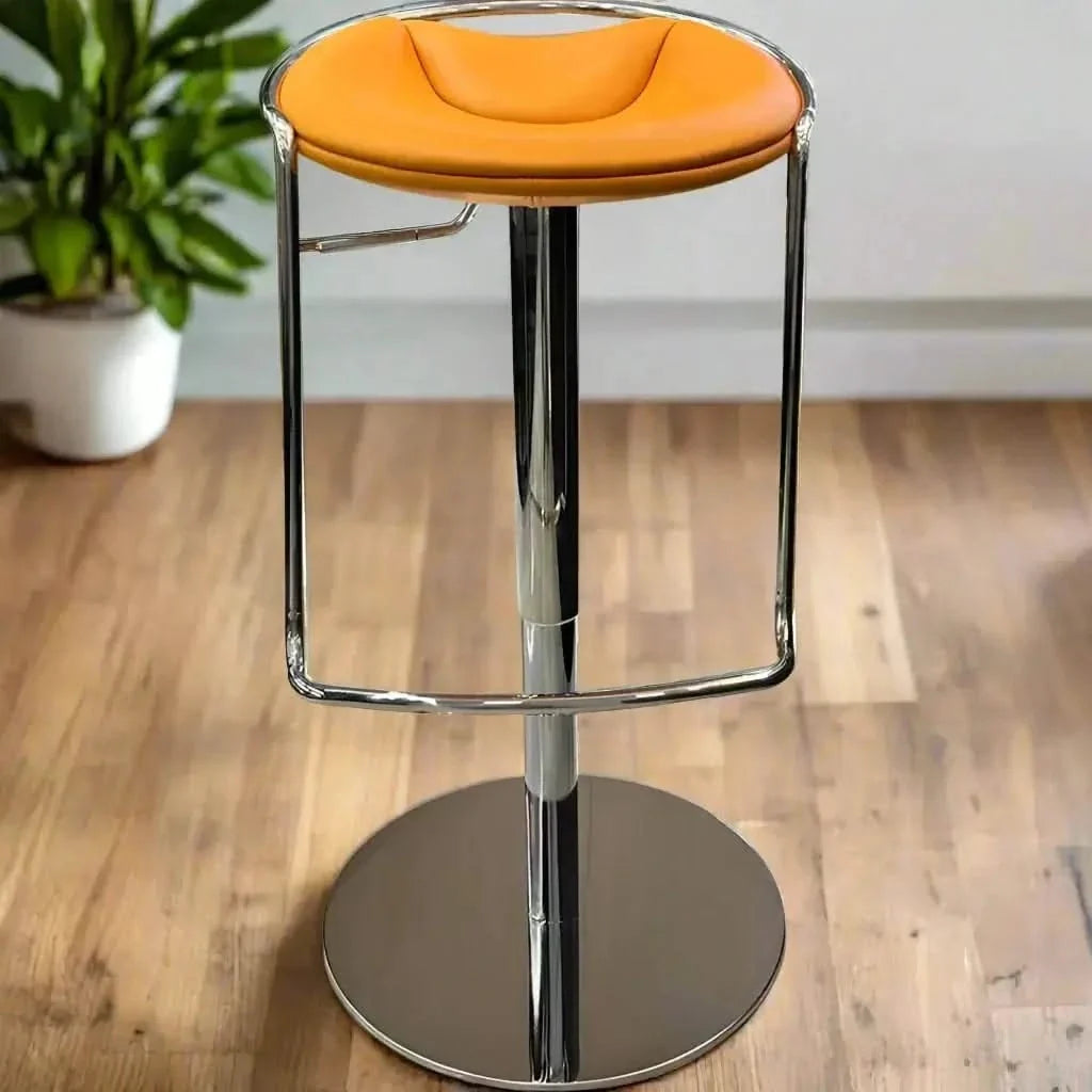 Designer Leather Counter Stool – Adjustable Swivel Bar Chair