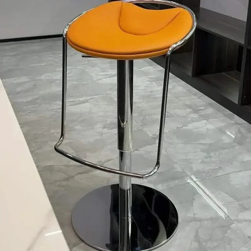 Designer Leather Counter Stool – Adjustable Swivel Bar Chair