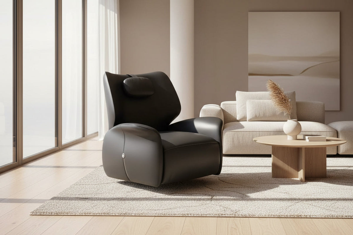 Designer Leather Recliner Chair – Genuine Leather, Ergonomic Comfort and Smooth Recline