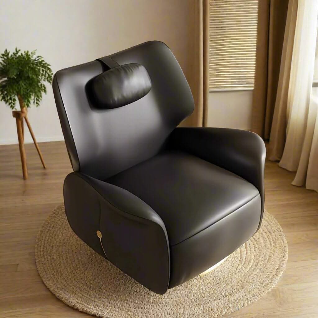 Designer Leather Recliner Chair – Genuine Leather, Ergonomic Comfort and Smooth Recline