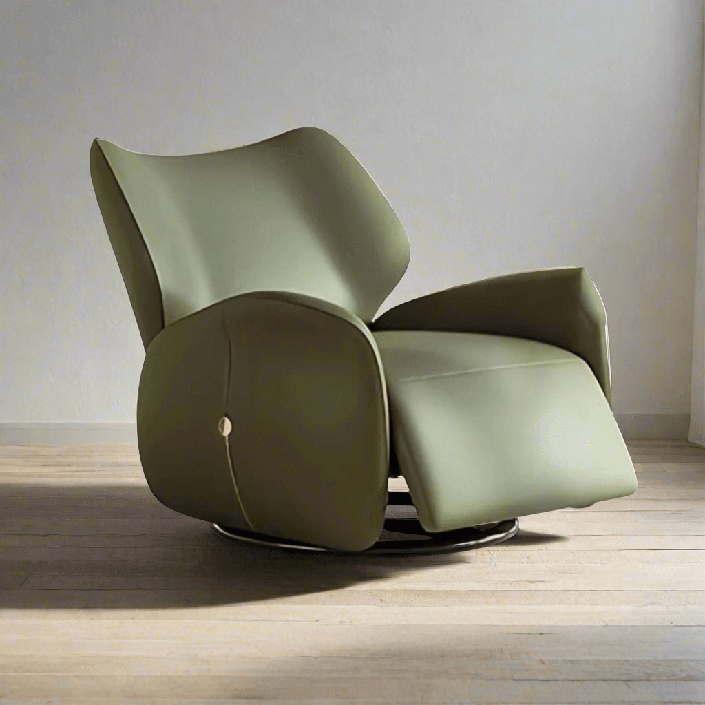 Designer Leather Recliner Chair – Genuine Leather, Ergonomic Comfort and Smooth Recline