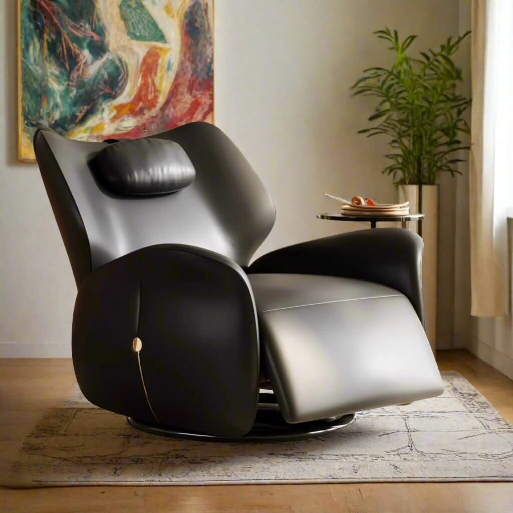 Designer Leather Recliner Chair – Genuine Leather, Ergonomic Comfort and Smooth Recline