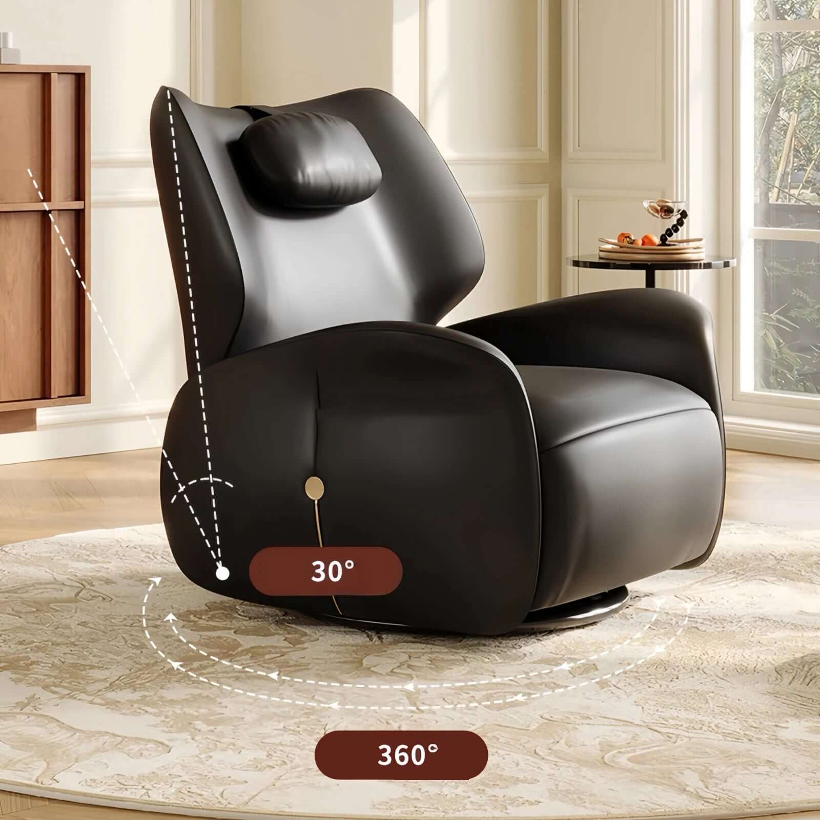 Designer Leather Recliner Chair – Genuine Leather, Ergonomic Comfort and Smooth Recline