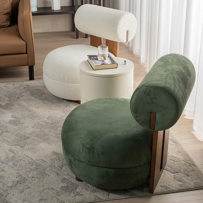 Designer Lounge Chair with Back Support Pillow – 4 Style Options, Lumbar Support