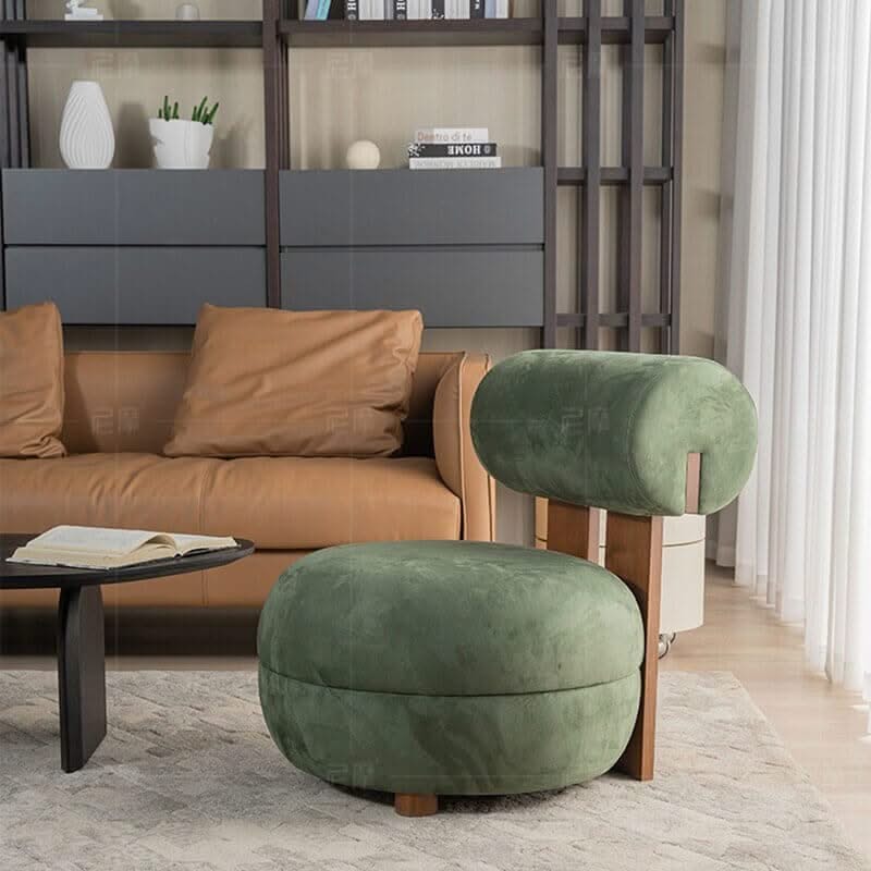 Designer Lounge Chair with Back Support Pillow – 4 Style Options, Lumbar Support