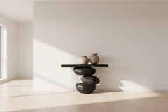 Designer Minimalist Oak Wood Trendy Console Table