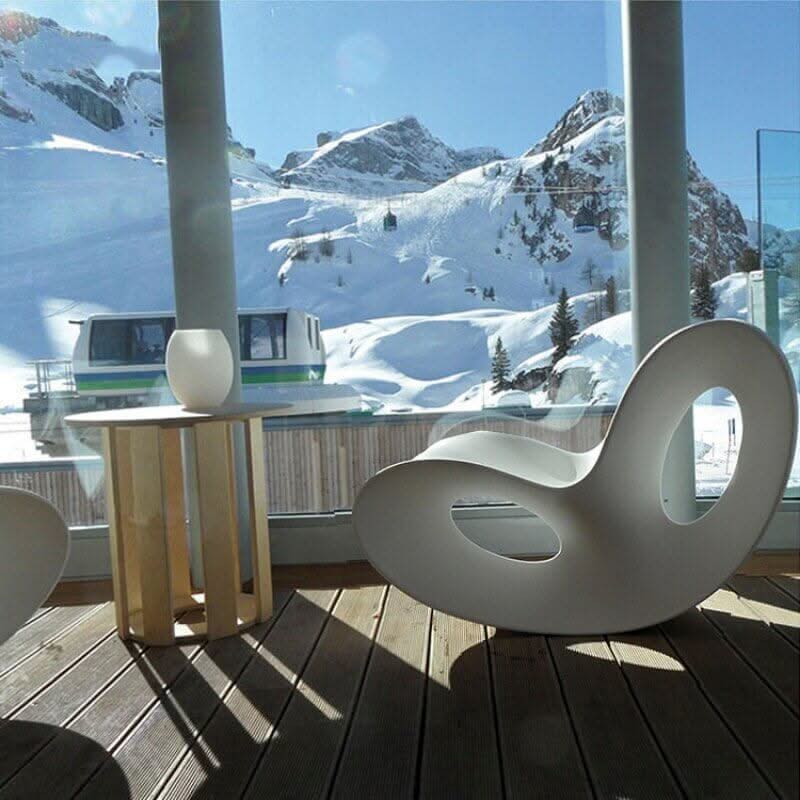 Designer Rocking Chair – Luxury Ergonomic Lounge Chair in White, Brown, Yellow and Black
