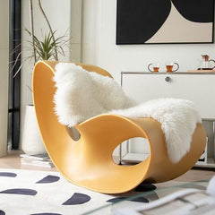 Designer Rocking Chair – Luxury Ergonomic Lounge Chair in White, Brown, Yellow and Black