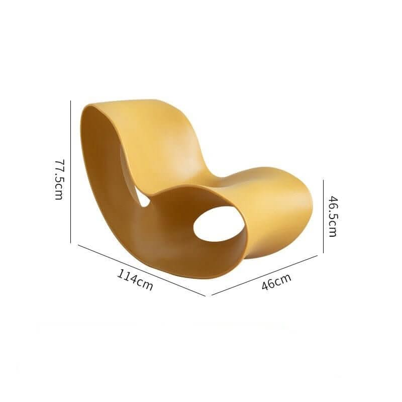 Designer Rocking Chair – Luxury Ergonomic Lounge Chair in White, Brown, Yellow and Black