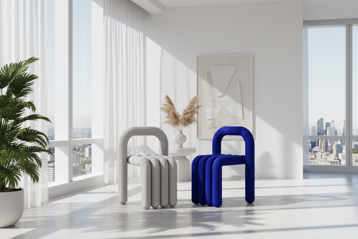Designer Sponge Coffee Chair – Iron Frame, White, Green, Blue & Pink, Nordic Minimalist