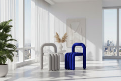 Designer Sponge Coffee Chair – Iron Frame, White, Green, Blue & Pink, Nordic Minimalist
