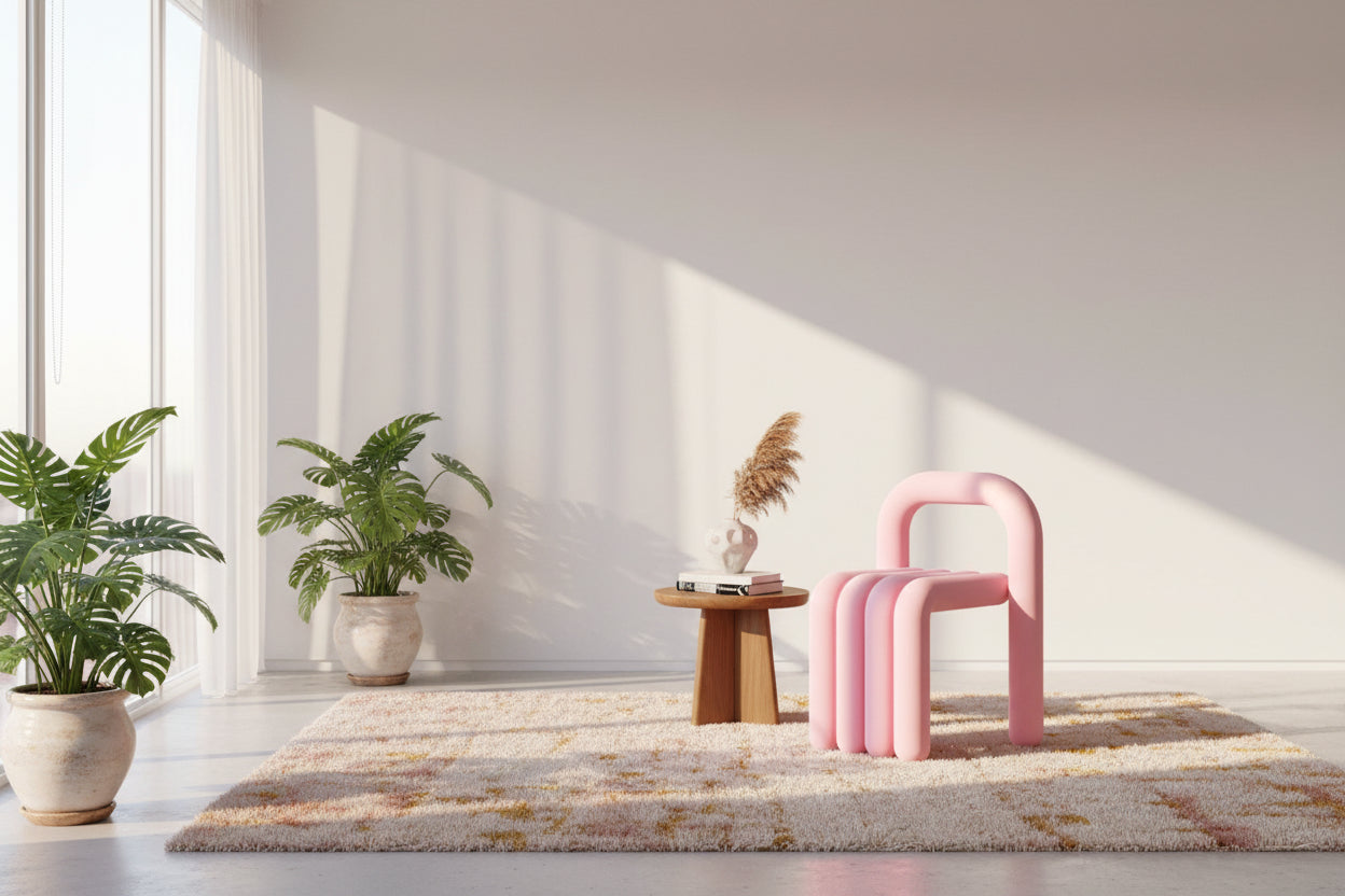 Designer Sponge Coffee Chair – Iron Frame, White, Green, Blue & Pink, Nordic Minimalist