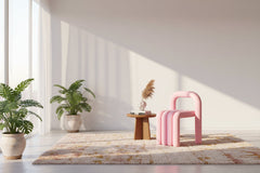 Designer Sponge Coffee Chair – Iron Frame, White, Green, Blue & Pink, Nordic Minimalist