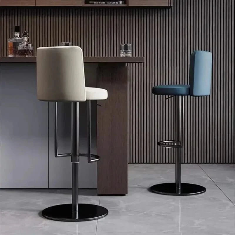 Disk Base Leather Adjustable Bar Stool