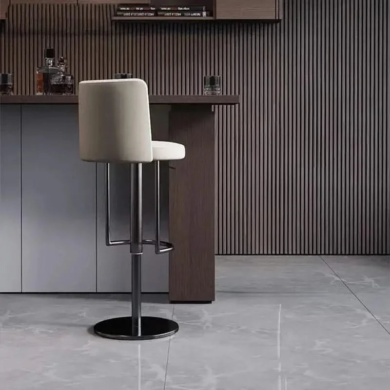 Disk Base Leather Adjustable Bar Stool