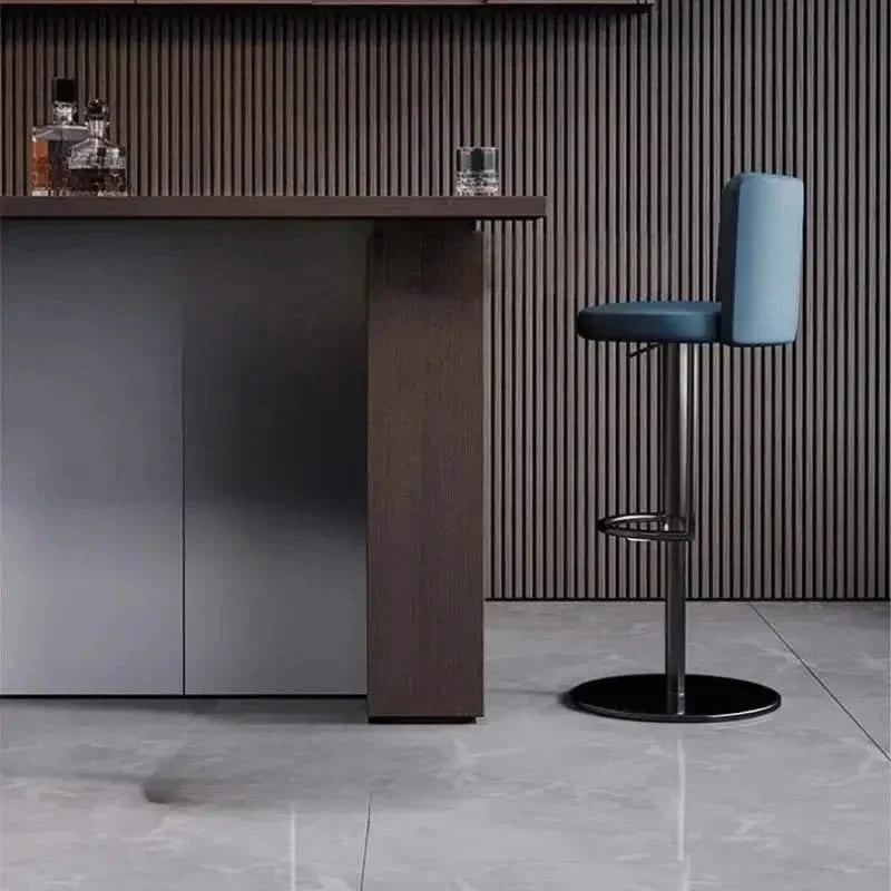 Disk Base Leather Adjustable Bar Stool