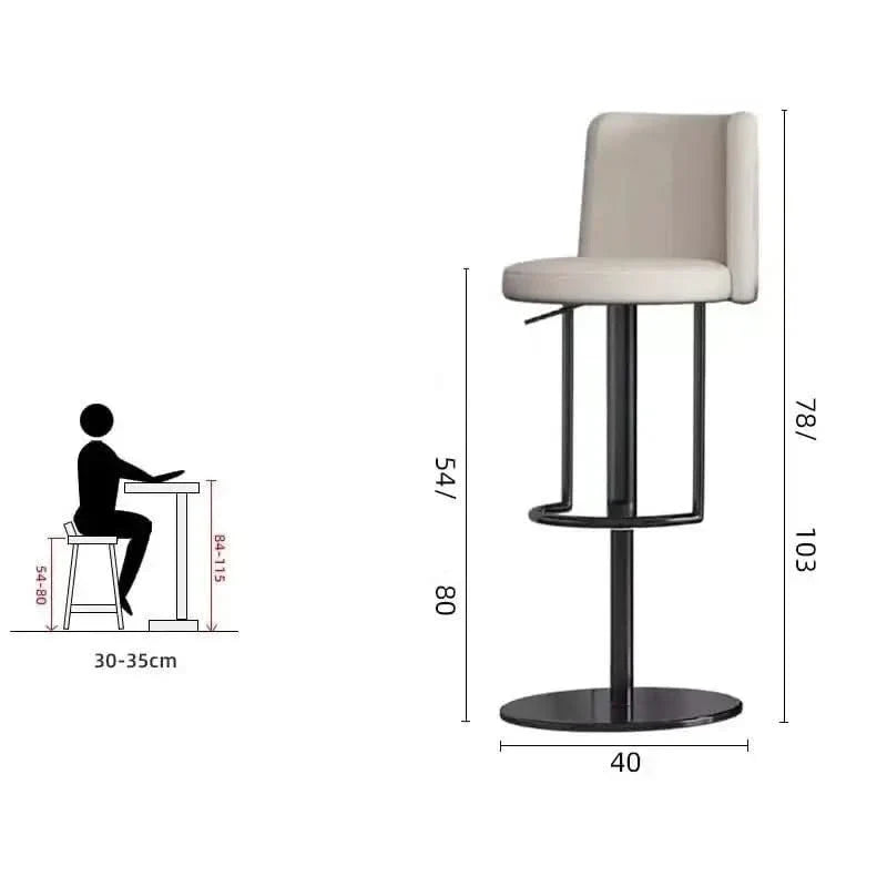 Disk Base Leather Adjustable Bar Stool