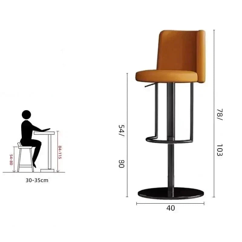 Disk Base Leather Adjustable Bar Stool