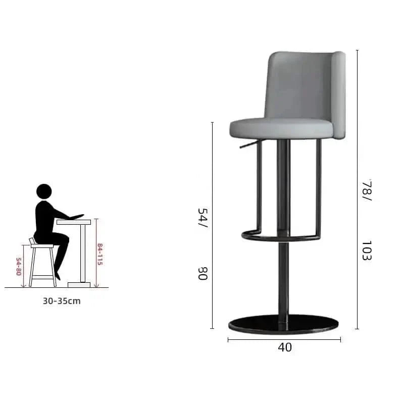 Disk Base Leather Adjustable Bar Stool