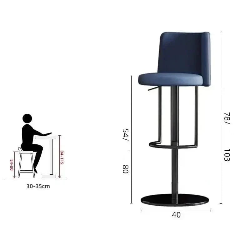Disk Base Leather Adjustable Bar Stool