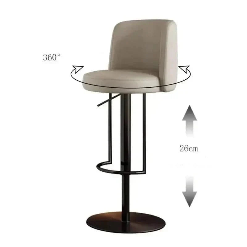 Disk Base Leather Adjustable Bar Stool